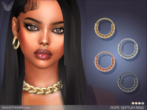 Sims 4 — Rope Septum Piercing by feyona — Rope Septum Piercing comes in 4 colors of metal: yellow gold, white gold, rose