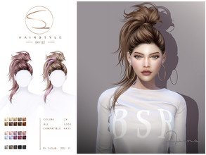 Sims 4 — Lazy updo hairstyle(041122 Finoa) by S-Club — Lazy updo hairstyle(041122 Finoa) with 24 colors, hope you like,