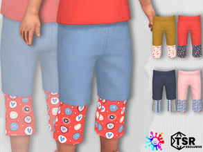 Sims 4 — Toddler All Hearts Pants - Needs EP  Eco Lifestyle by Pelineldis — Five cool cropped pants with hearts prints.