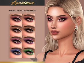 Sims 4 — Makeup Set N13 - Eyeshadow by Anonimux_Simmer — - 8 Swatches - Compatible with the color slider - BGC - HQ -