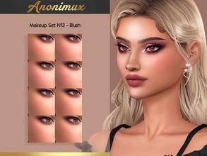 Sims 4 — Makeup Set N13 - Blush by Anonimux_Simmer — - 8 Swatches - Compatible with the color slider - BGC - HQ - Thanks
