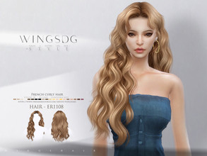Sims 4 — WINGS-ER1108-French curly hair by wingssims — Colors:20 All lods Compatible hats Make sure the game is updated