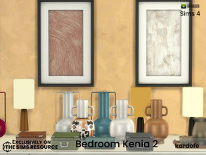 Sims 4 — Bedroom Kenia 2 by kardofe — Second part of the kenia bedroom, with decorative objects, mirror, pictures, vases,