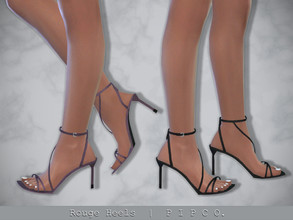 Sims 4 — Rouge Heels. by Pipco — Strappy heeled sandals in 8 colors. Base Game Compatible New Mesh All Lods HQ Compatible