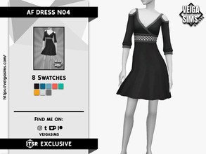 Sims 4 — AF DRESS N04 by David_Mtv2 — For teen to elder; 8 swatches; Solid colors only; New maps; New mesh (frankenmesh)