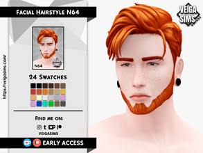 Sims 4 — [Patreon] Facial Hair Style N64 by David_Mtv2 — All maxis color (24 colors).
