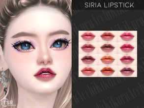 Sims 4 — Siria Lipstick by Kikuruacchi — - It is suitable for Female and Male. ( Teen to Elder ) - 12 swatches - HQ