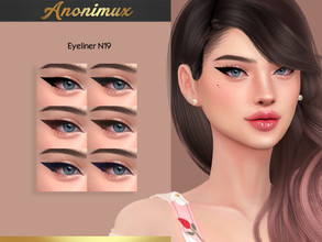 Sims 4 — Eyeliner N19 by Anonimux_Simmer — - 6 Swatches - Compatible with the color slider - BGC - HQ - Thanks to all CC