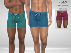 Sims 4 — Hugo Swim Shorts by Puresim — Male swim shorts in 4 swatches.