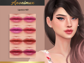 Sims 4 — Lipstick N21 by Anonimux_Simmer — - 8 Swatches - Compatible with the color slider - BGC - HQ - Thanks to all CC