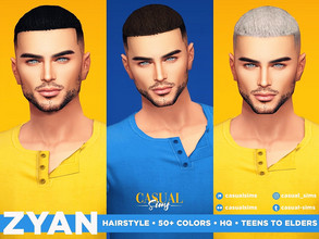 Sims 4 — Zyan Hairstyle by Casual_Sims — Undercut, shaved, short, masculine, male. 50+ colors Teens to elders All LODS