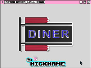 Sims 4 — retro diner_wall sign by NICKNAME_sims4 — retro diner sign set 10 package files. retro diner_outdoor floor sign