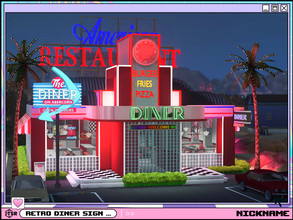 Sims 4 — retro diner sign set by NICKNAME_sims4 — retro diner sign set 10 package files. retro diner_outdoor floor sign
