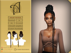 Sims 4 — Aaliyah - Hairstyle by AurumMusik — Aaliyah - new updo locs hairstyle with lace bangs in 30 swatches including