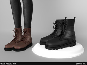 Sims 4 — 959 - Leather Boots (Female) by ShakeProductions — Shoes/Boots HQ Compatible New Mesh All LODs 23 Colors