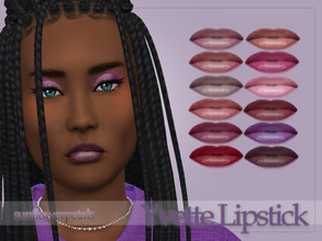 Sims 4 — Yvette Lipstick by SunflowerPetalsCC — A glossy lipstick in 12 autumn shades.