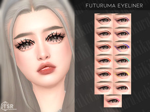 Sims 4 — Futurama Eyeliner by Kikuruacchi — - It is suitable for Female and Male. ( Teen to Elder ) - 14 swatches - HQ