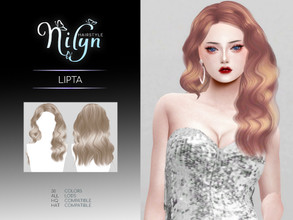 Sims 4 — LIPTA HAIR - NEW MESH  by Nilyn — Mesh by Nilyn 30 Swatches All LOD Compatible HQ Compatible HAT Compatible