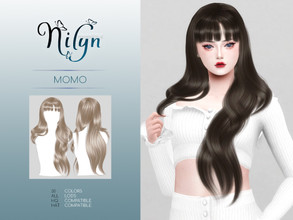 Sims 4 — MOMO HAIR - NEW MESH  by Nilyn — Mesh by Nilyn 30 Swatches All LOD Compatible HQ Compatible HAT Compatible