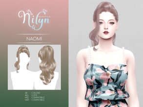Sims 4 — NAOMI HAIR - NEW MESH  by Nilyn — Mesh by Nilyn 30 Swatches All LOD Compatible HQ Compatible HAT Compatible