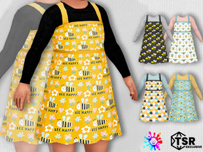 Sims 4 — Toddler Bee Happy Dress - Needs SP Toddler by Pelineldis — Five sweet dresses with bee prints.
