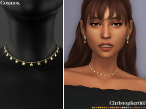 Sims 4 — Cosmos Necklace by christopher0672 — This is a simple but so effortlessly cute star chain necklace. 21 Colors