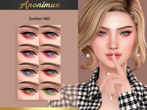 Sims 4 — Eyeliner N20 by Anonimux_Simmer — - 8 Swatches - Compatible with the color slider - BGC - HQ - Thanks to all CC