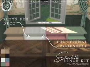 Sims 4 — Elizabeth Window Seat - Base (Bookshelf) by networksims — A base for the Elizabeth Window Seat. Functions as a
