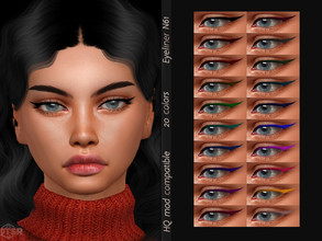 Sims 4 — Eyeliner N61 by qLayla — !! Previews were made using HQ Mod !! The eyeliner is : - base game compatible. - HQ