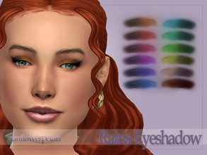 Sims 4 — Raina Eyeshadow by SunflowerPetalsCC — A simple two toned eyeshadow with a crease in 12 shades.