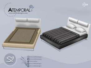 Sims 4 — Atemporal Bed Frame by SIMcredible! — by SIMcredibledesigns.com available exclusively at TSR 5 colors variations