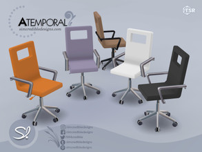 Sims 4 — Atemporal Office chair by SIMcredible! — by SIMcredibledesigns.com available exclusively at TSR 7 colors