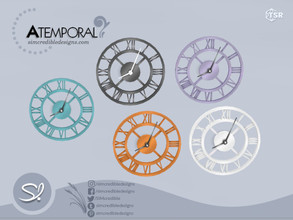 Sims 4 — Atemporal Wall Clock by SIMcredible! — by SIMcredibledesigns.com available exclusively at TSR 5 colors