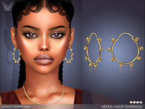 Sims 4 — Neroli Hoop Earrings by feyona — Neroli Hoop Earrings come in 4 colors of metal: yellow gold, white gold, rose