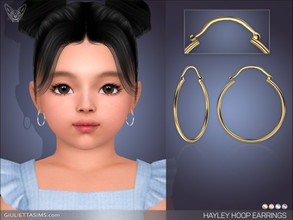 Sims 4 — Hayley Hoop Earrings For Toddlers by feyona — Hayley Hoop Earrings For Toddlers come in 4 colors of metal: