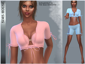 Sims 4 — YOGA TOP by Sims_House — YOGA TOP 6 options. Yoga bow top for The Sims 4.