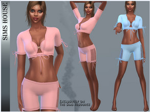 Sims 4 — YOGA SHORTS by Sims_House — YOGA SHORTS 6 options. Yoga shorts with bows for The Sims 4.