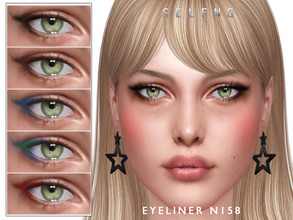 Sims 4 — Eyeliner N158 by Seleng — The eyeliner has 21 colours and HQ compatible. Allowed for teen, young adult, adult