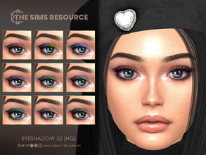 Sims 4 — Eyeshadow 32 (HQ) by Caroll912 — A 9-swatch soft winged eyeshadow in dark tones of rainbow and inner corner