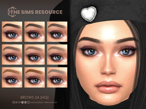 Sims 4 — Brows 24 (HQ) by Caroll912 — A 9-swatch soft and arched eyebrows in in different tones of black, brown, auburn,