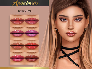 Sims 4 — Lipstick N23 by Anonimux_Simmer — - 8 Swatches - Compatible with the color slider - BGC - HQ - Thanks to all CC