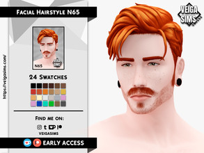 Sims 4 — [Patreon] Facial Hair Style N65 by David_Mtv2 — All maxis color (24 colors).
