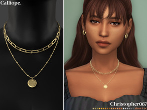 Sims 4 — Calliope Necklace by christopher0672 — This is a simple set of necklaces - 1 long satellite chain necklace with