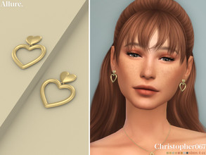 Sims 4 — Allure Earrings by christopher0672 — This is a cute pair of heart charm earrings. 8 Colors New Mesh by Me Custom
