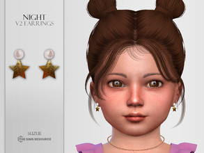 Sims 4 — Night Earrings Toddler by Suzue — -New Mesh (Suzue) -6 Swatches -For Female -HQ Compatible