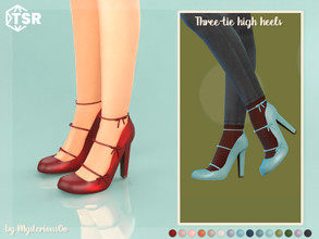 Sims 4 — Three-tie high heels by MysteriousOo — Three-tie high heels in 15 colors