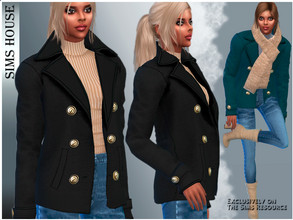 Sims 4 — WOMEN'S SHORT COAT double-breasted by Sims_House — WOMEN'S SHORT COAT double-breasted 8 options. Women's short