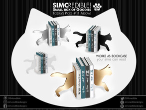 Sims 4 — Small box of goodies 11 - Meow - Cat Bookend by SIMcredible! — It's SIMcredible! Small box of goodies #11 - Meow