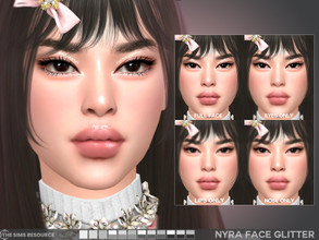 Sims 4 — Nyra Face Glitter by MSQSIMS — This face glitter comes in full face, eyes only,lips only,nose only and in