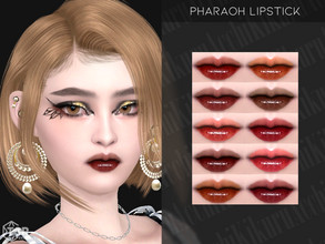 Sims 4 — Pharaoh Lipstick by Kikuruacchi — - It is suitable for Female and Male. ( Teen to Elder ) - 10 swatches - HQ